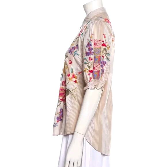 Johnny Was PETUNIA SMOCKED LISBON FLORAL BOHO EMBROIDERY XS - Picture 4 of 10